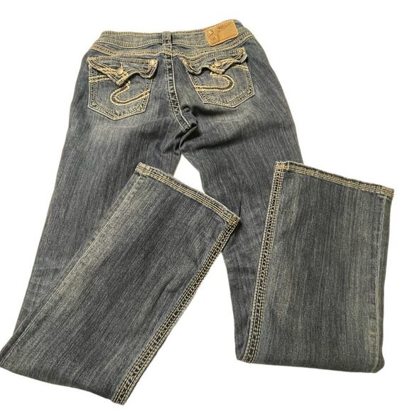 Silver Suki Surplus Women's Jeans Sz W27/L34 Back Flap Pockets Thick‎ Thr… - Picture 3 of 12